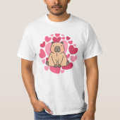 Capybara aime avec beaucoup de coeur T-shirt (Devant)