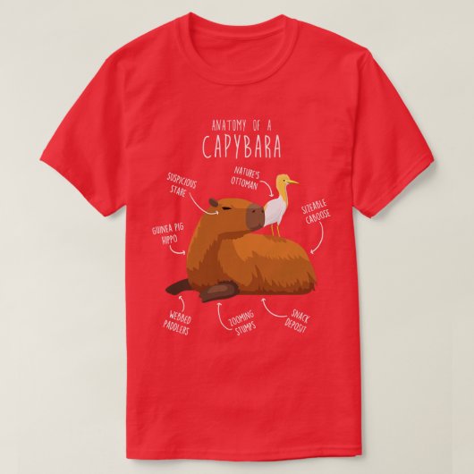 Capybara Anatomie 2 T-shirt (Design voorkant)