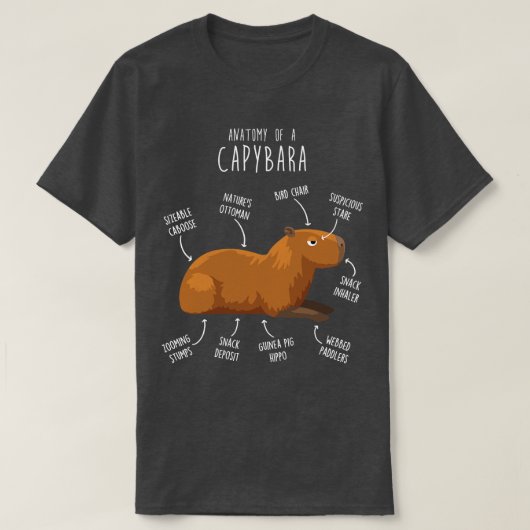 Capybara Anatomie 5 T-shirt (Design voorkant)