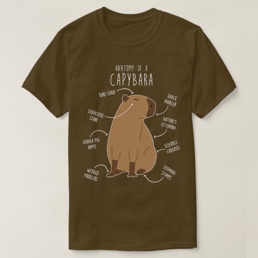 Capybara Anatomy 3 T-shirt (Design voorkant)