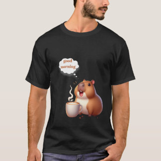 capybara and morining coffe t-shirt