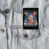 Capybara Animal Lover Xmas Gift Ugly Capybara  Button (Insitu)