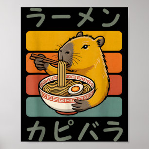 Capybara Anime Grafische Ramen Kawaii Japanse Vint Poster