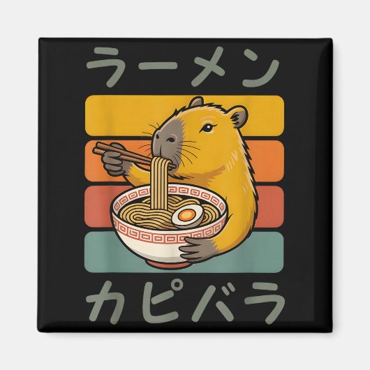 Capybara Anime Graphic Ramen Kawaii Japanese Vinta Magneet (Voorkant)