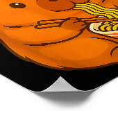 Capybara Anime Ramen Axolotl Funny Graphic Kawaii Poster (Hoek)