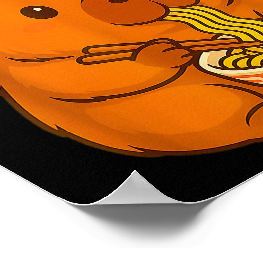 Capybara Anime Ramen Axolotl Funny Graphic Kawaii Poster (Hoek)