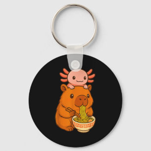 Capybara Anime Ramen Axolotl Grappige Grafische Ka Sleutelhanger