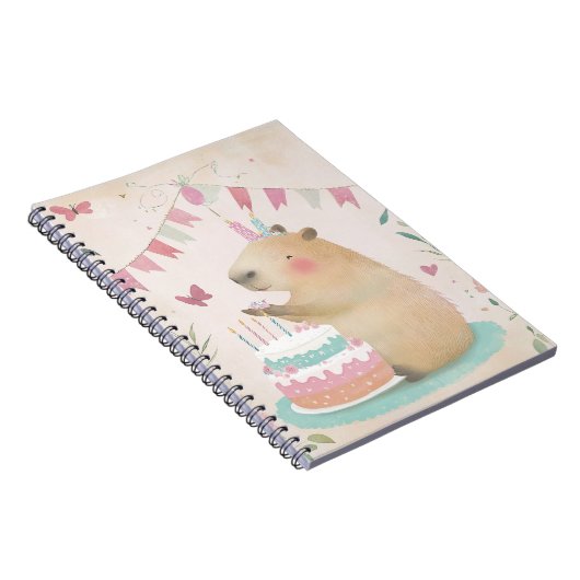 Capybara Anniversaire Carnet Spiral Bash (Côté Droit)