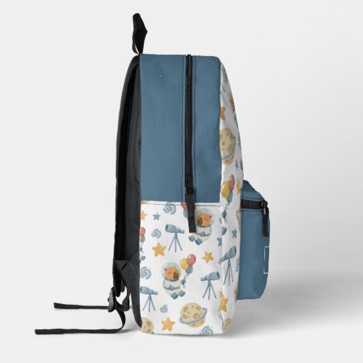 Capybara Astronaut Motif sac à dos imprimé (Gauche)