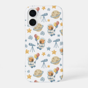 Capybara Astronaut Patroon - iPhone 16 Hoesje
