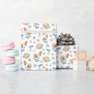 Capybara Astronaut Patroon Wrapping Papierrol Cadeaupapier
