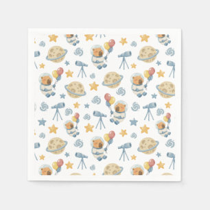 Capybara Astronaut Pattern Napkins Servet