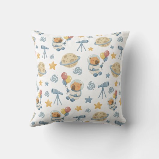 Capybara Astronaut Pattern Sierkussen (Achterkant)