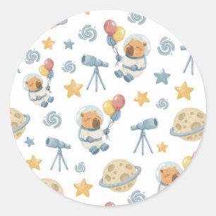 Capybara Astronaut Pattern Sticker