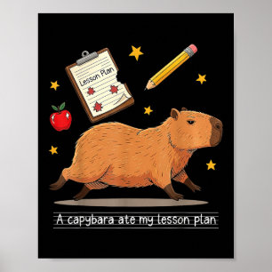 Capybara at mijn lesplan leraar student terug naar poster