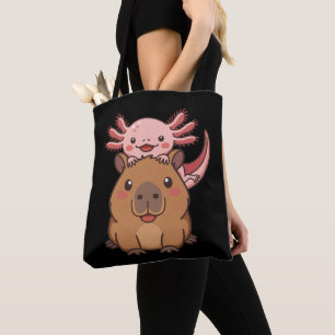 Capybara Axolotl Kawaii Dierenliefhebber Dierendag Draagtas