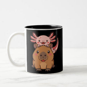 Capybara Axolotl Kawaii Dierenliefhebber Dierendag Tweekleurige Koffiemok