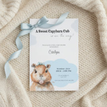 Capybara Baby Shower • Blue Bow Theme