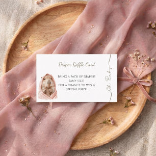 Capybara Baby Shower • Diaper Raffle Card Visitekaartje