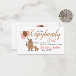 Capybara Baby Shower Eervolle Uitnodiging kaart