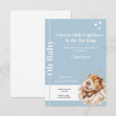 Capybara Baby Shower Invitation • Oh Baby (Devant / Derrière)