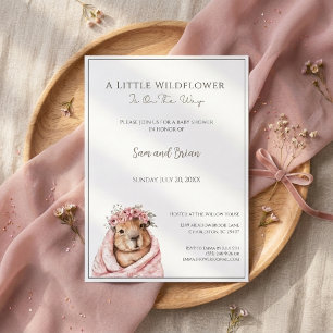 Capybara Baby Shower • Little Wildflower Kaart