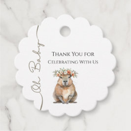 Capybara Baby Shower • Oh Baby Wildflower Bedankjes Labels
