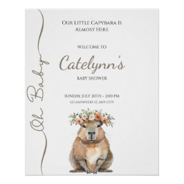 Capybara Baby Shower • Oh Baby Wildflower Perfect Poster