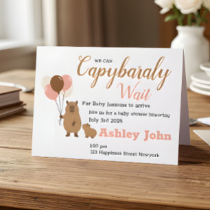 Capybara Baby Shower Uitnodigingskaart kaart