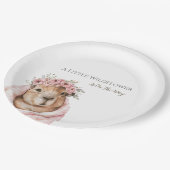 Capybara Baby Shower • Wildflower Paper Plate Papieren Bordje (Gekanteld)