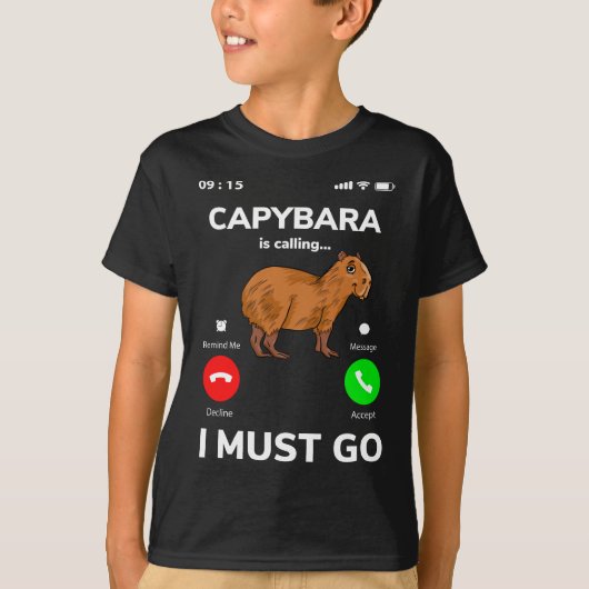 Capybara belt dat ik moet gaan t-shirt (Voorkant)