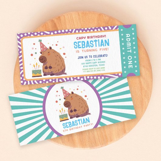 Capybara Billet d'anniversaire Invitation