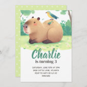 Capybara Birthday Invitation (Devant / Derrière)