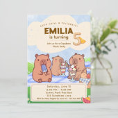 Capybara Birthday Picnic Invitation (Debout devant)