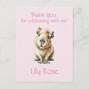 Capybara Birthday Thank You Briefkaart
