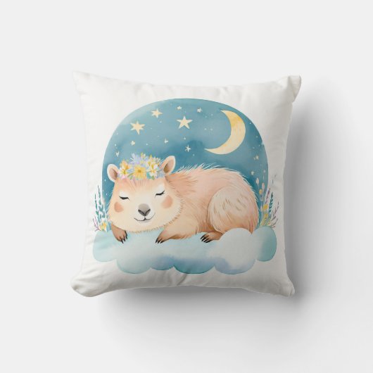 Capybara Boho Nom Coussin de la garderie (Recto)