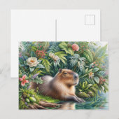 Capybara Botanische Waterverf Kunst Briefkaart (Voorkant / Achterkant)
