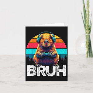 Capybara Bruh Grappige Gamer Retro Capybara Gamen Kaart