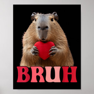 Capybara Bruh Meme Grappig Gezegde Tiener Jongens  Poster