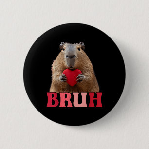 Capybara Bruh Meme Grappig Gezegde Tiener Jongens Ronde Button 5,7 Cm