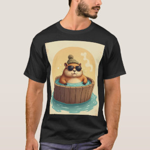 Capybara Bubbelbad Ontspan Vibes Sticker Capybara  T-shirt