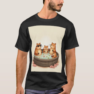 Capybara Bubbelbad Ontspanning Kersenbloesem Thee T-shirt