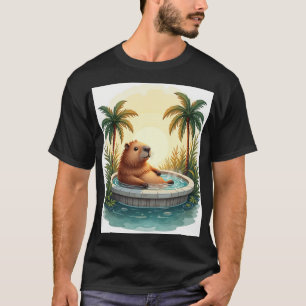 Capybara Bubbelbad Ontspanning Sticker Voor Chill T-shirt