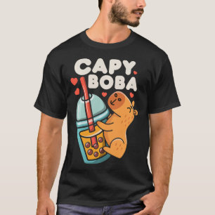 Capybara Capy Boba Bubble Melk Thee Grappig knaagd T-shirt