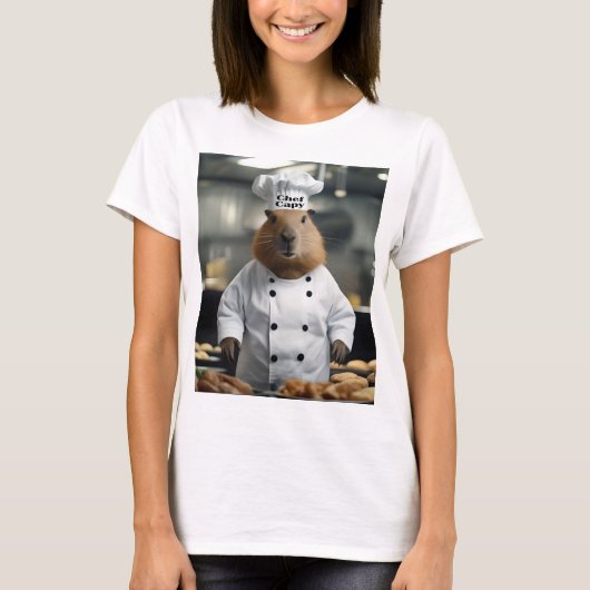 Capybara Chef Drôle, Tshirt pour Dames (Devant)