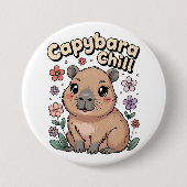 Capybara Chill Ronde Button 7,6 Cm (Voorkant)