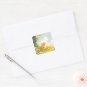 Capybara Chill Spot Vierkante Sticker (Envelop)