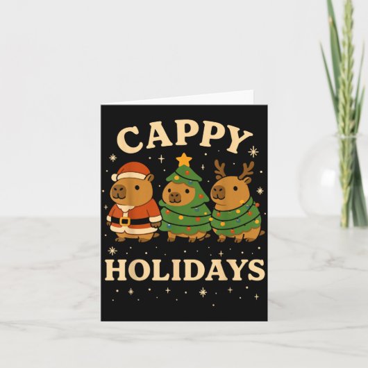 Capybara Christmas Shirt, Funny Capy Holidays Kaart (Voorkant)