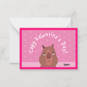 Capybara Classroom Carte Saint-Valentin | Rose (Devant)