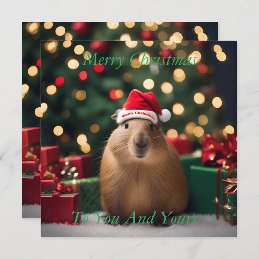 Capybara Claus: Een feestelijk Bokeh Wonderland (Voorkant / Achterkant)